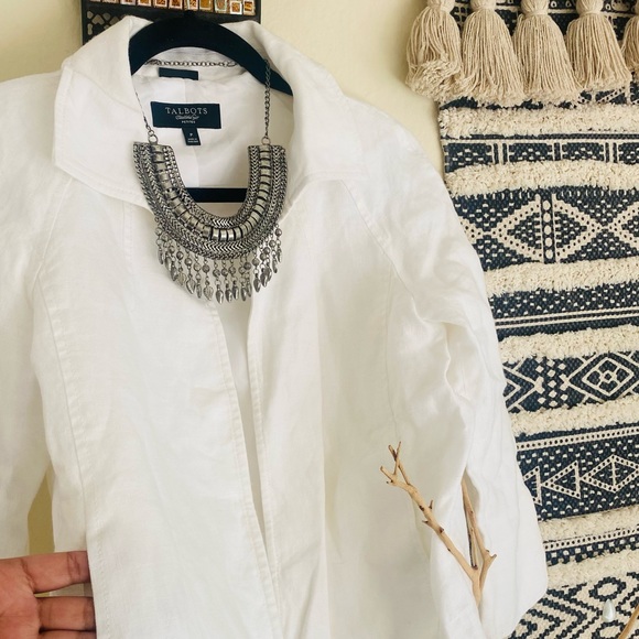 Talbots 100% Linen blazer super classy - Picture 2 of 9